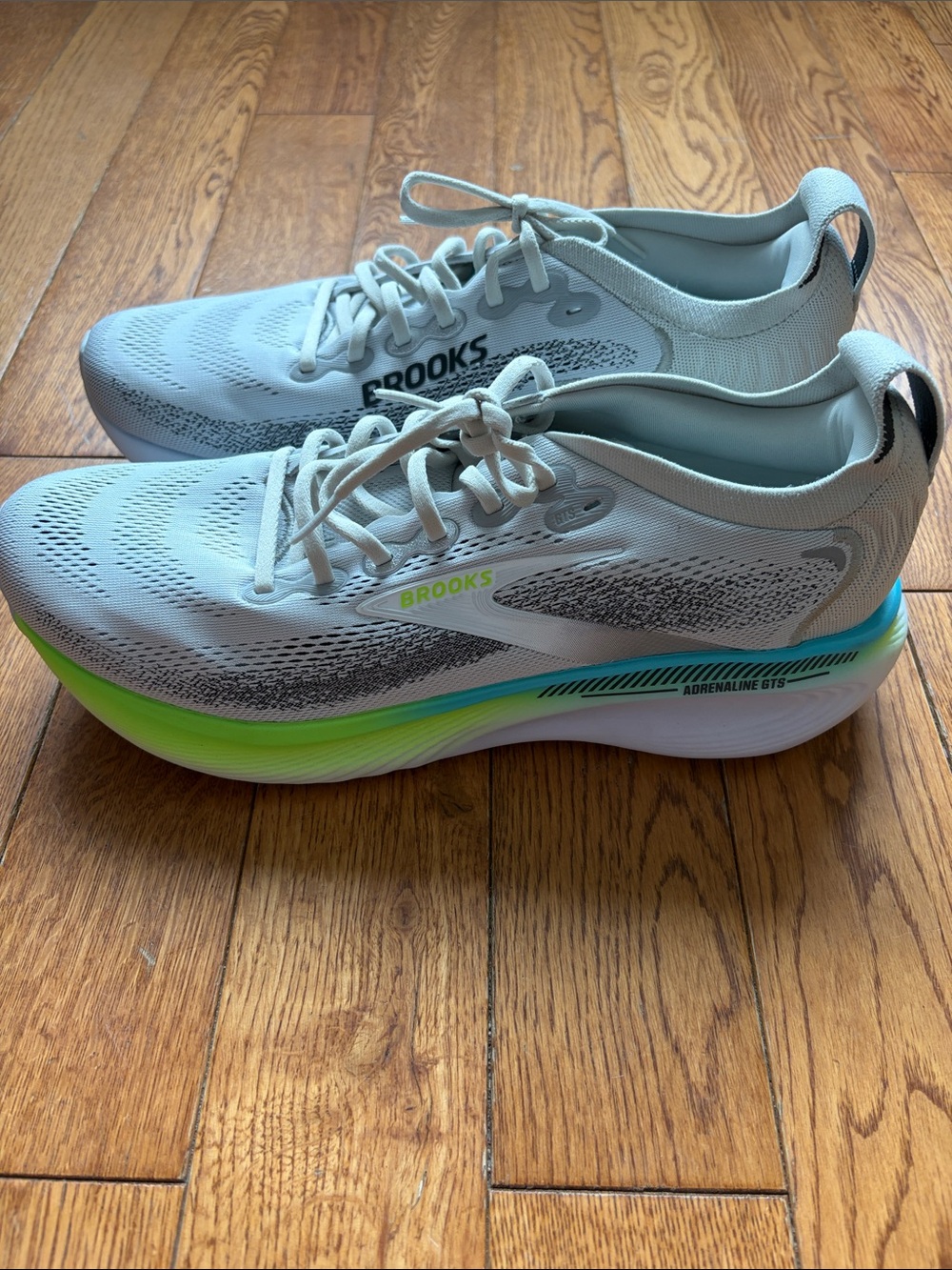 Brooks Adrenaline GTS 25 Running Shoes - Oyster/Green Gecko/Blue